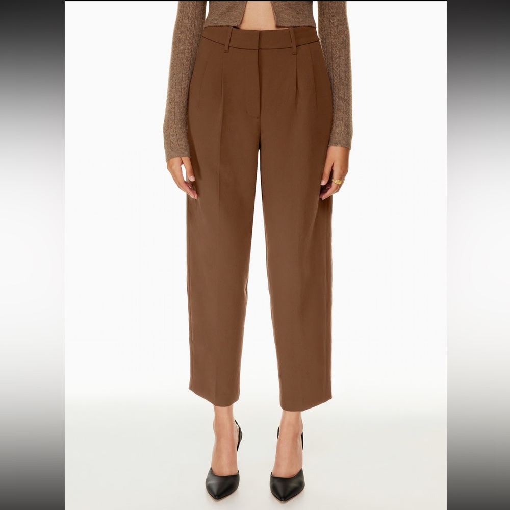 Aritzia Wilfred Effortless Brown Carrot Pants Size 0